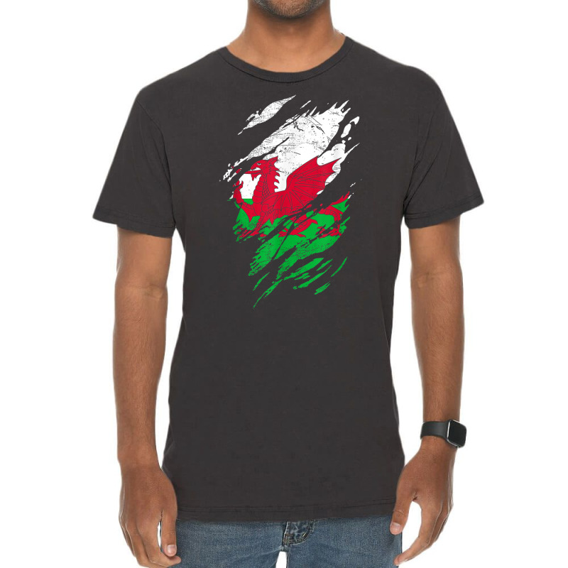 Wales Flag Welsh Dragon Baner Y Ddraig Goch Cardiff Heritage T Shirt Vintage T-Shirt by cm-arts | Artistshot