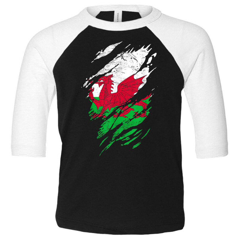 Wales Flag Welsh Dragon Baner Y Ddraig Goch Cardiff Heritage T Shirt Toddler 3/4 Sleeve Tee by cm-arts | Artistshot