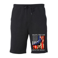 Salute The Flag Back The Badge T Shirt Flag Police Hand Gift Pullover Fleece Short | Artistshot