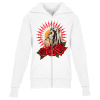 Praying La Calavera Catrina   Sugar Skull   Santa Muerte Tank Top Youth Zipper Hoodie | Artistshot