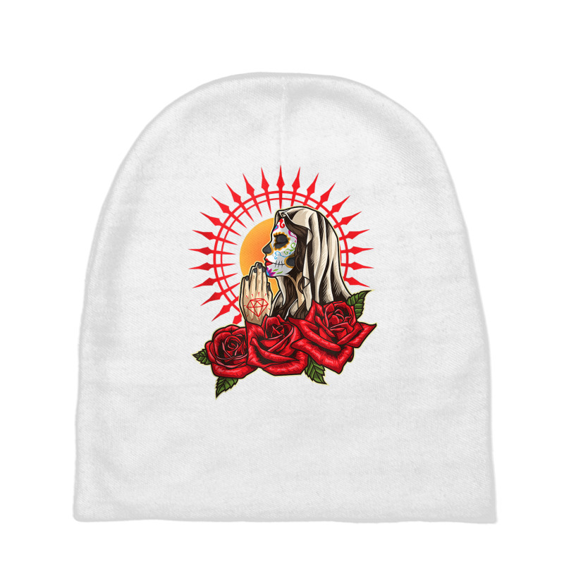 Praying La Calavera Catrina   Sugar Skull   Santa Muerte Tank Top Baby Beanies by cm-arts | Artistshot