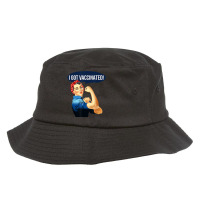 Pro Vaccine Vaccinated Rosie The Riveter Vaccinator T Shirt Bucket Hat | Artistshot