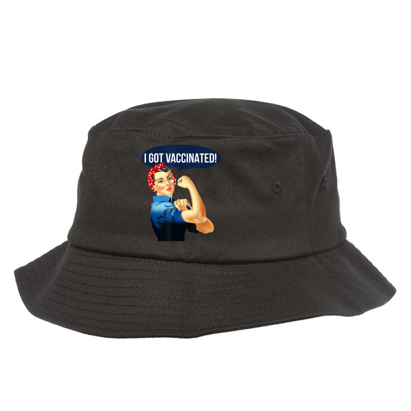 Pro Vaccine Vaccinated Rosie The Riveter Vaccinator T Shirt Bucket Hat by cm-arts | Artistshot