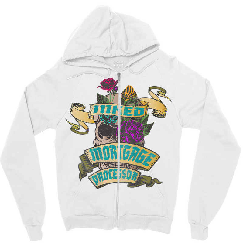 Mortgage Processor Inked Skull Tattoo Backside Design T Shirt Zipper Hoodie | Artistshot