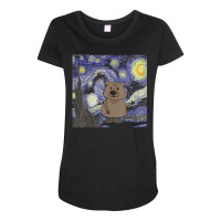 Smileteesall Wombat In Starry Night Art Maternity Scoop Neck T-shirt | Artistshot