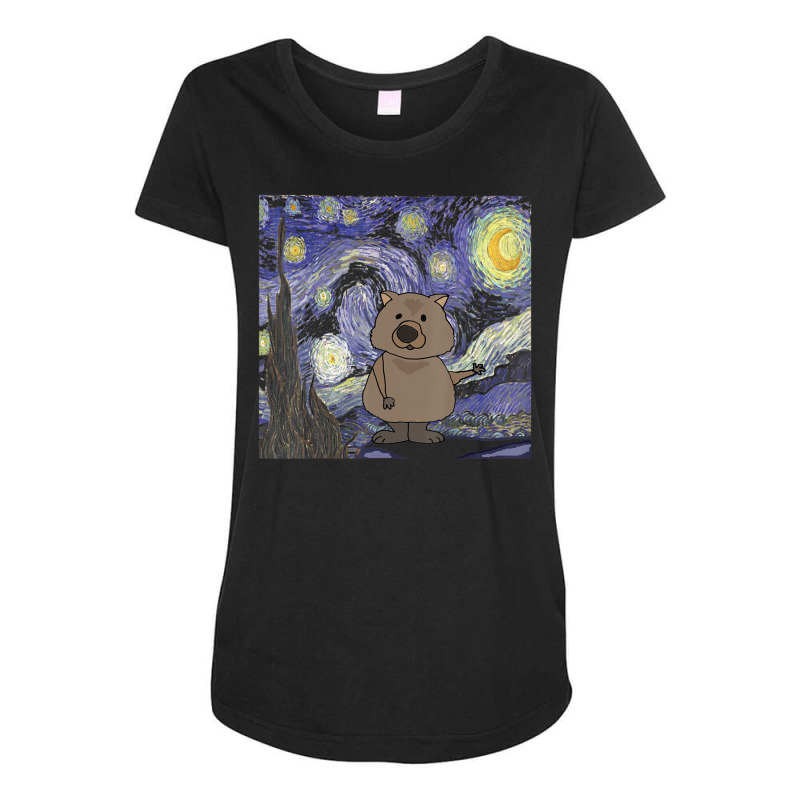 Smileteesall Wombat In Starry Night Art Maternity Scoop Neck T-shirt by vucongha | Artistshot