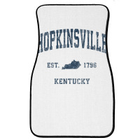 Hopkinsville Kentucky Ky Vintage Athletic Navy Sports Design T Shirt Front Car Mat | Artistshot