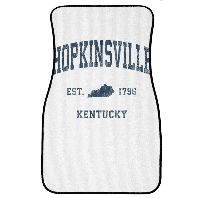 Hopkinsville Kentucky Ky Vintage Athletic Navy Sports Design T Shirt Front Car Mat | Artistshot