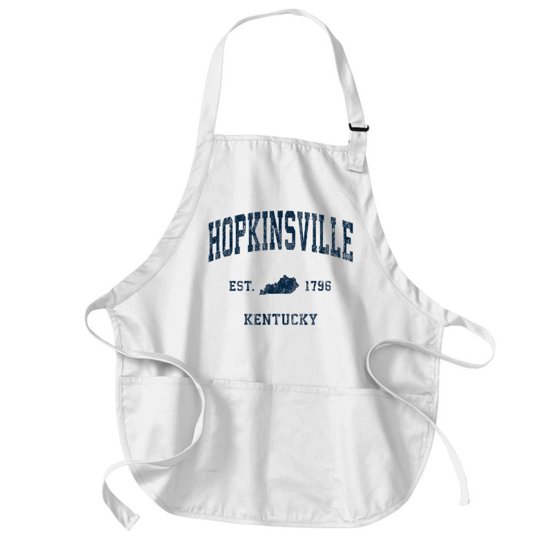 Hopkinsville Kentucky Ky Vintage Athletic Navy Sports Design T Shirt Medium-length Apron | Artistshot