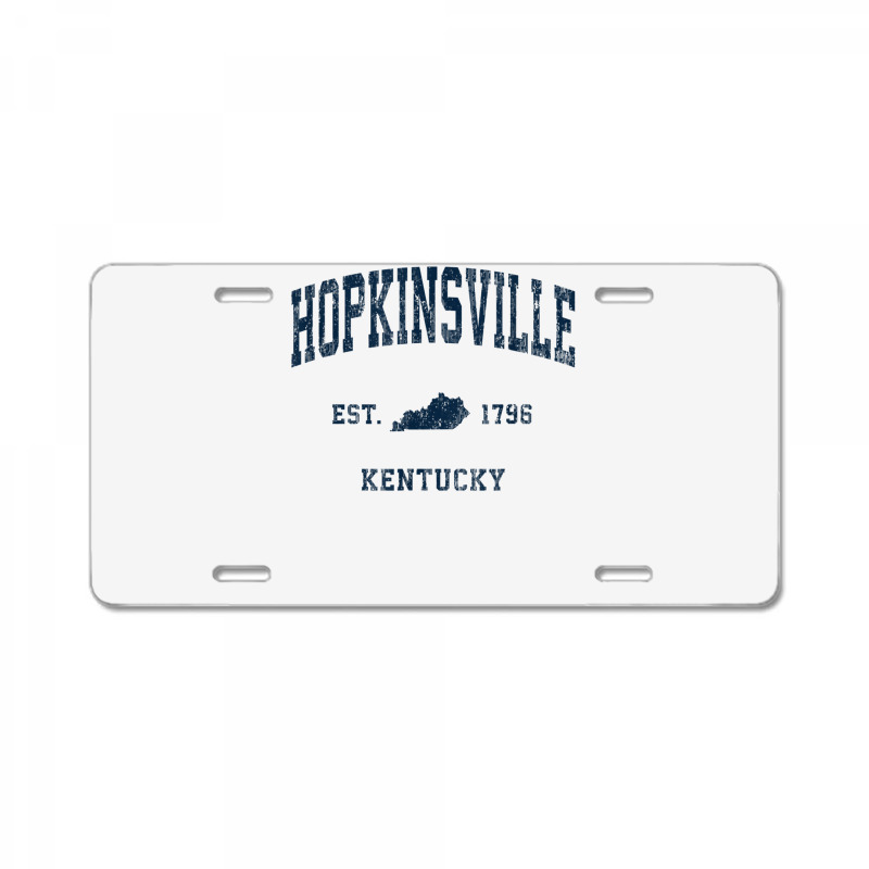 Hopkinsville Kentucky Ky Vintage Athletic Navy Sports Design T Shirt License Plate | Artistshot