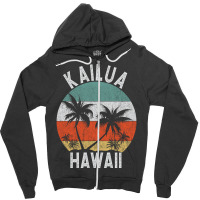 Kailua Shirt Hawaii Retro Oahu Palm Tree Hawaiian Island Sweatshirt Zipper Hoodie | Artistshot