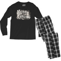 Merry Christmas   Currier & Ives Engraving Long Sleeve T Shirt Men's Long Sleeve Pajama Set | Artistshot