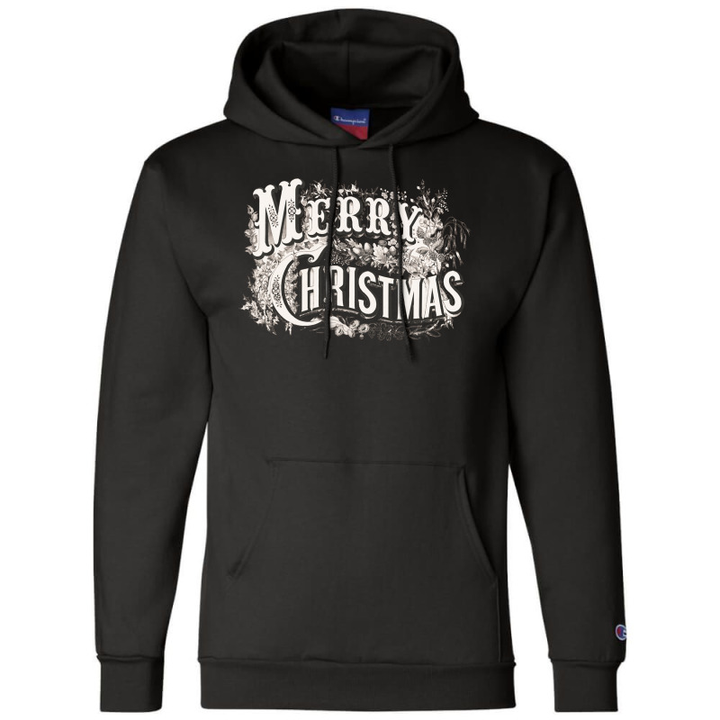 Merry Christmas   Currier & Ives Engraving Long Sleeve T Shirt Champion Hoodie by geculaexok | Artistshot