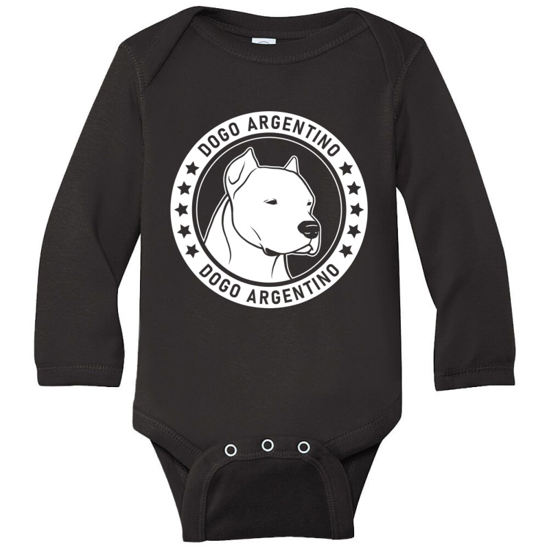 Dogo Argentino Dog Portrait Long Sleeve Baby Bodysuit | Artistshot