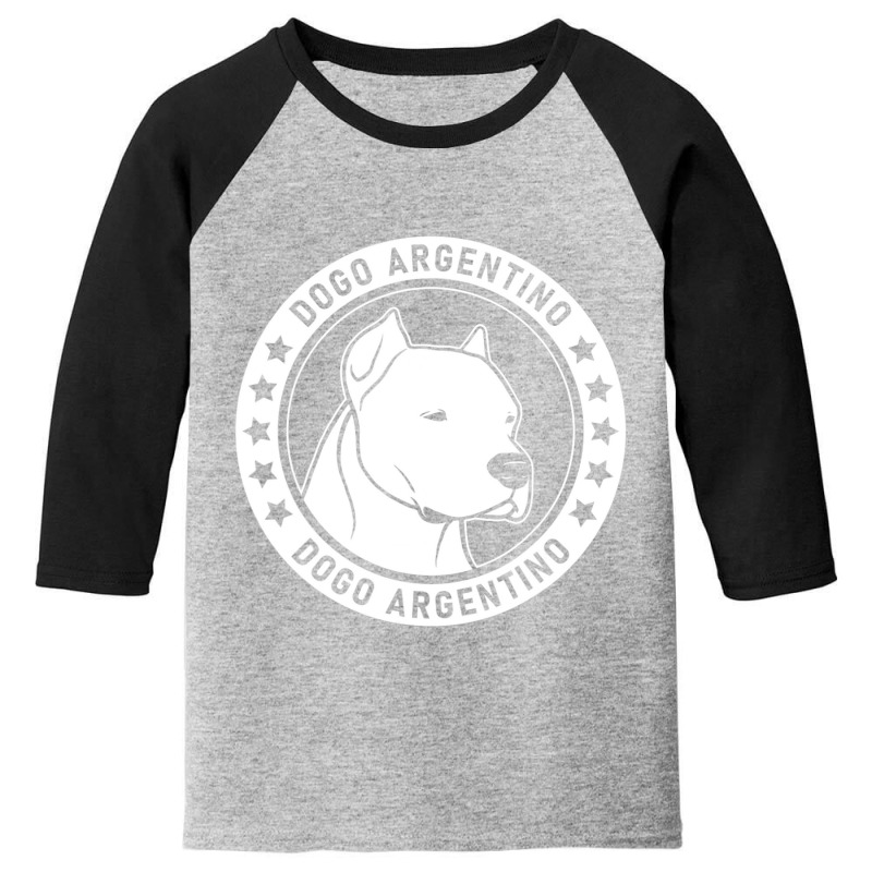 Dogo Argentino Dog Portrait Youth 3/4 Sleeve | Artistshot