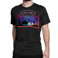 South Dakota Mount Rushmore State Map Buffalo Starry Night Classic T-shirt | Artistshot