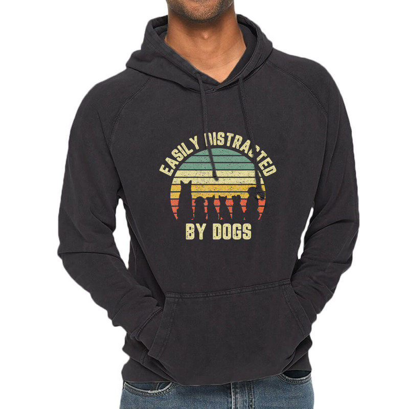 Easily Disraced By Dogs Shir Dog Shir Dog Lover Vintage Hoodie by Konlasa6638 | Artistshot