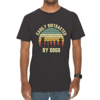 Easily Disraced By Dogs Shir Dog Shir Dog Lover Vintage T-shirt | Artistshot