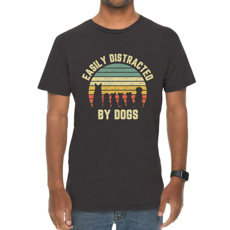 Easily Disraced By Dogs Shir Dog Shir Dog Lover Vintage T-Shirt by Konlasa6638 | Artistshot