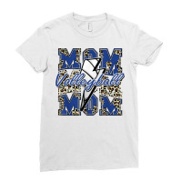 Volleyball Mom Volleyball Lightning Bolt Leopard Blue T Shirt Ladies Fitted T-shirt | Artistshot