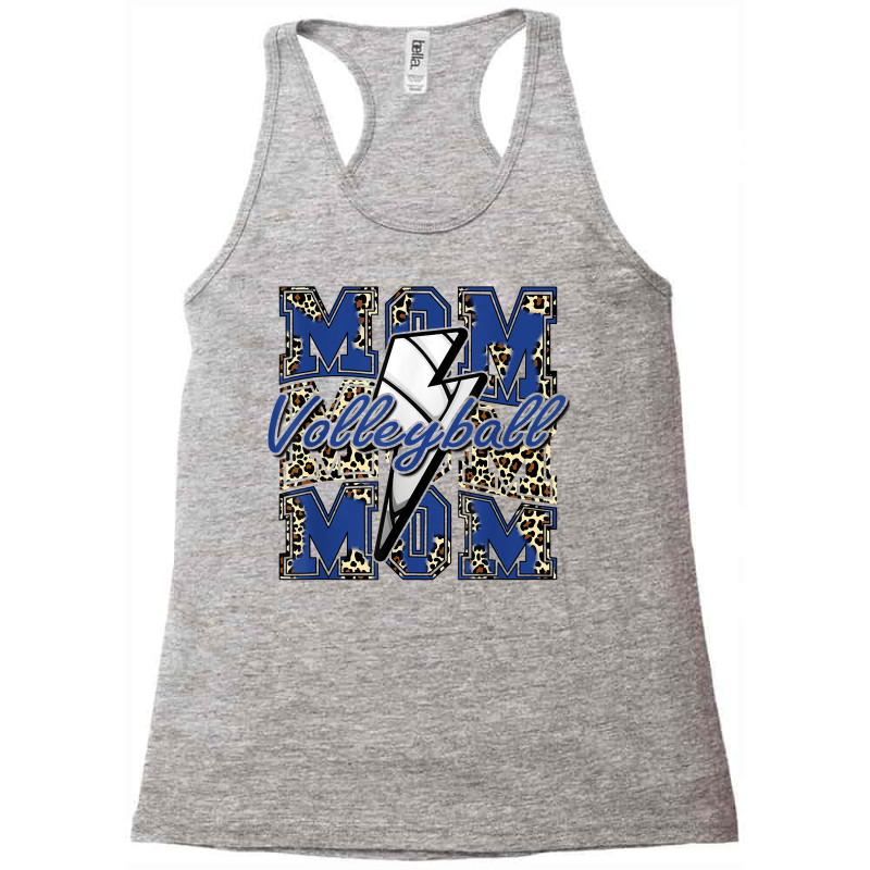 Volleyball Mom Volleyball Lightning Bolt Leopard Blue T Shirt Racerback Tank by cm-arts | Artistshot