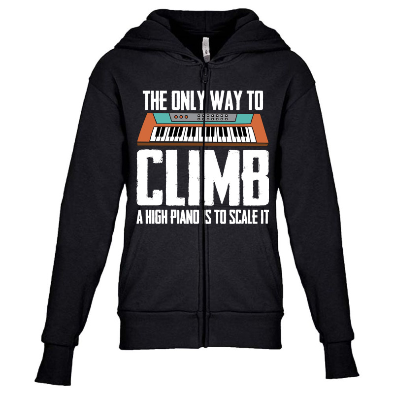 Keyboard Pianist Design And Music Musician Piano Player-44lpg Youth Zipper Hoodie by laughingtuy | Artistshot