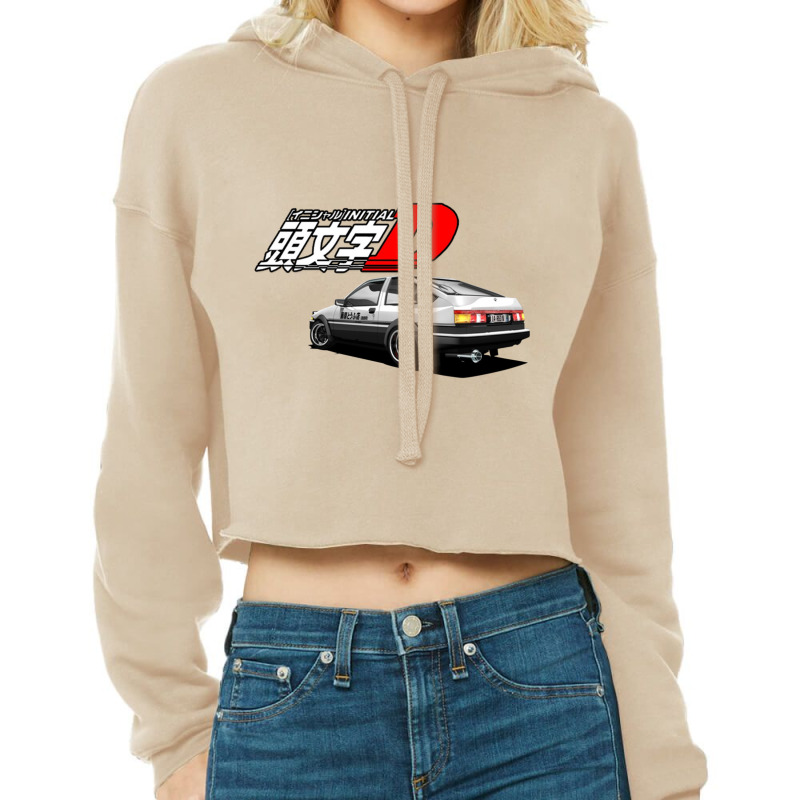 Initial D - Ae89 Trueno Cropped Hoodie by cm-arts | Artistshot