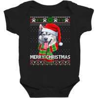 Merry Christmas Alaskan Malamute Santa Ugly Xmas Sweater Sweatshirt Baby Bodysuit | Artistshot