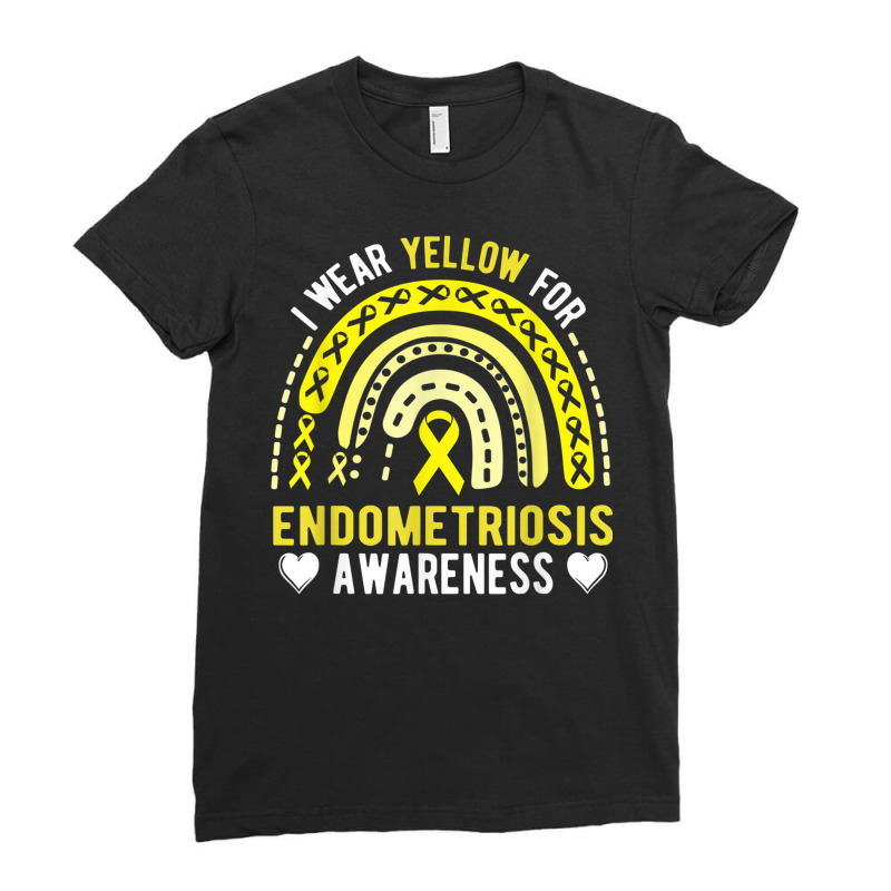 Endometriosis Awareness Month Rainbow For Endo Warrior T Shirt Ladies Fitted T-Shirt by cm-arts | Artistshot