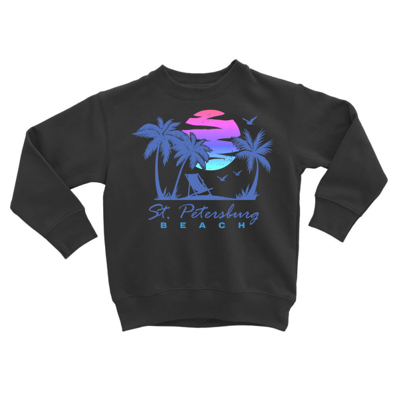 St. Petersburg Beach St Pete Florida Vacation Vintage Sunset Long Slee Toddler Sweatshirt by cm-arts | Artistshot