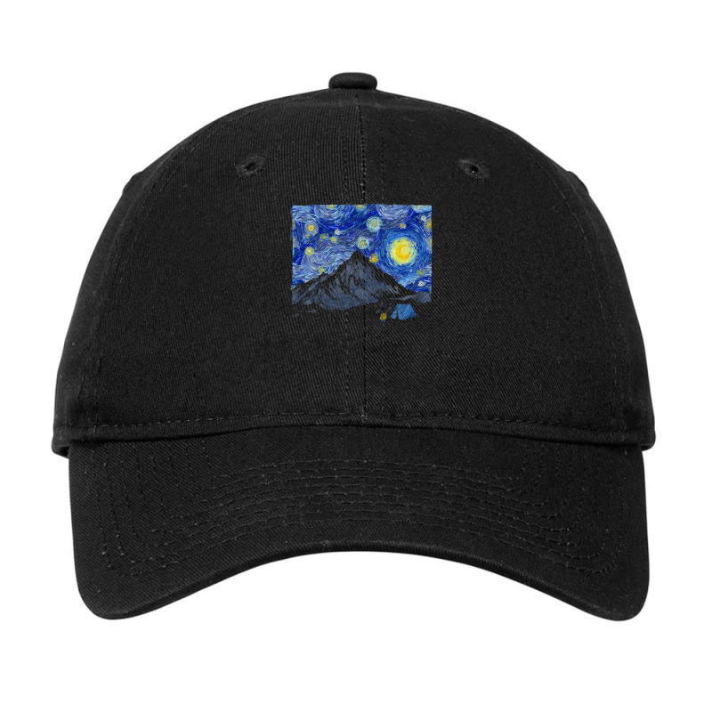 Starry Night Camping Scene Adjustable Cap by vucongha | Artistshot