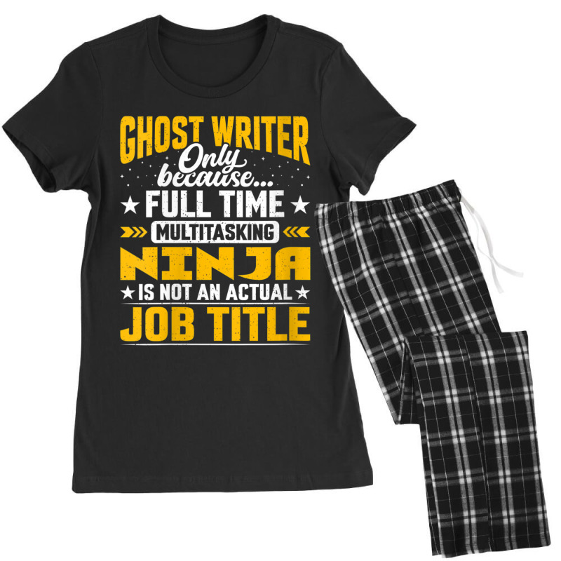 Womens Ghost Writer Job Title Ghost Author Novelist Vneck Women's Pajamas Set by cm-arts | Artistshot