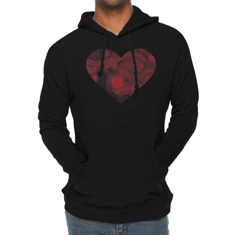 Starry Night Heart By Vincent Van Gogh Famous Painting Lightweight Hoodie | Artistshot