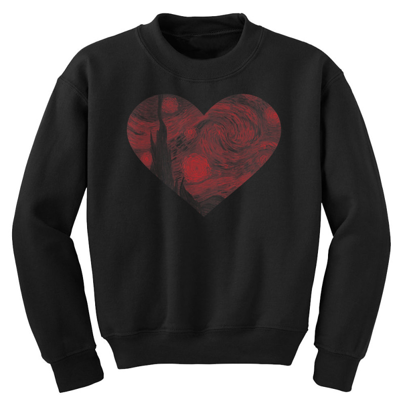 Starry Night Heart By Vincent Van Gogh Famous Painting Youth Sweatshirt | Artistshot