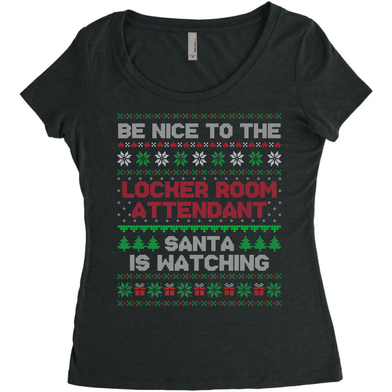 Locker Room Attendant Gift Locker Room Attendant Ugly Xmas Premium T S Women's Triblend Scoop T-shirt by cm-arts | Artistshot