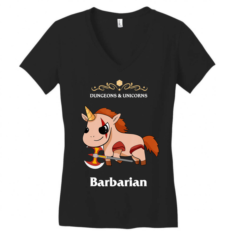 Unicorn Barbarian Fantasy D20 Tabletop Rpg Roleplaying Gamer Women's V-Neck T-Shirt by hotoancuong | Artistshot