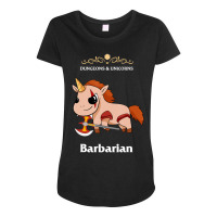 Unicorn Barbarian Fantasy D20 Tabletop Rpg Roleplaying Gamer Maternity Scoop Neck T-shirt | Artistshot