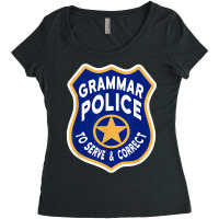 Grammar Police Badge   To Serve & Correct T Shirt Women's Triblend Scoop T-shirt | Artistshot