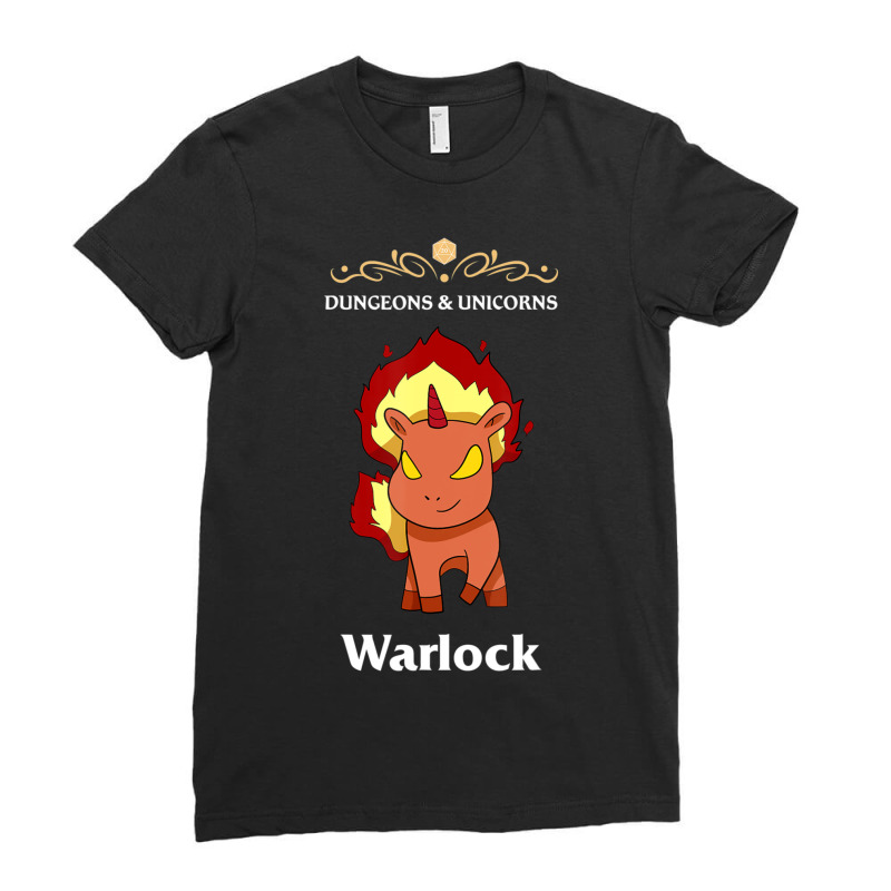 Unicorn Warlock Fantasy D20 Tabletop Rpg Roleplaying Gamer Ladies Fitted T-Shirt by hotoancuong | Artistshot