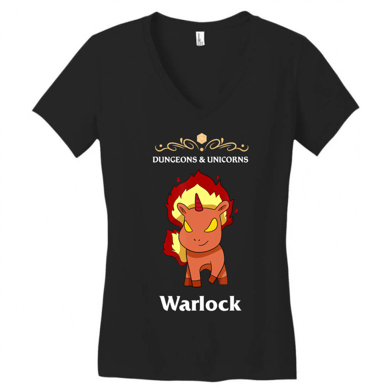 Unicorn Warlock Fantasy D20 Tabletop Rpg Roleplaying Gamer Women's V-Neck T-Shirt by hotoancuong | Artistshot