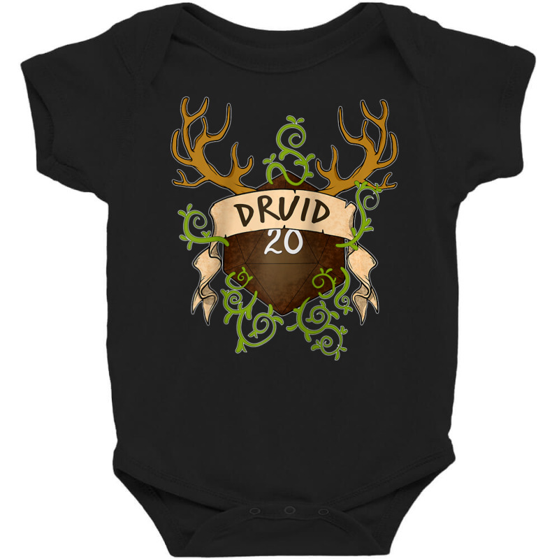 W20 Roll 20-sided Dice Role Play Game Dungeon Fantasy Druid Baby Bodysuit | Artistshot