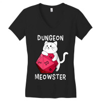 W20 Roll Dungeon Cat 20-sided Dice Kitten Role Play Game Women's V-neck T-shirt | Artistshot