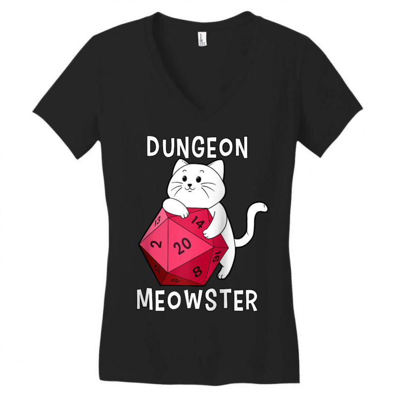 W20 Roll Dungeon Cat 20-sided Dice Kitten Role Play Game Women's V-neck T-shirt | Artistshot