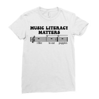 Music Literacy Matters I Like To Eat Puppies Pullover Hoodie Ladies Fitted T-shirt | Artistshot