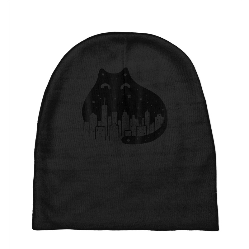 Starry Night Urban City Skyline Black Cat Baby Beanies by vucongha | Artistshot