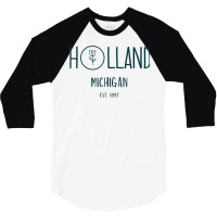 Holland Michigan Michigander Great Lakes Souvenir Gift Tulip T Shirt 3/4 Sleeve Shirt | Artistshot