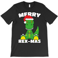 Merry Rex Mas Christmas T Rex Cartoon Sweatshirt T-shirt | Artistshot