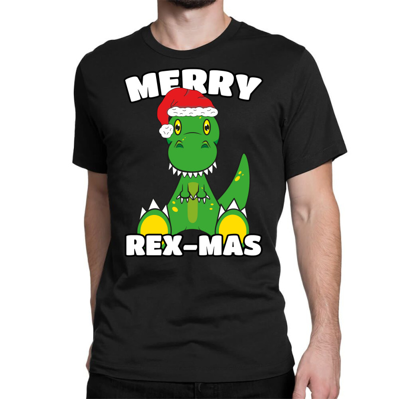 Merry Rex Mas Christmas T Rex Cartoon Sweatshirt Classic T-shirt | Artistshot