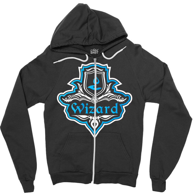 Wizard Class Emblem Dungeons And Rpg Dragons Zipper Hoodie | Artistshot