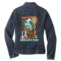 Wizard Knowledge Is Power Dragons D20 Rpg Gamer Ladies Denim Jacket | Artistshot